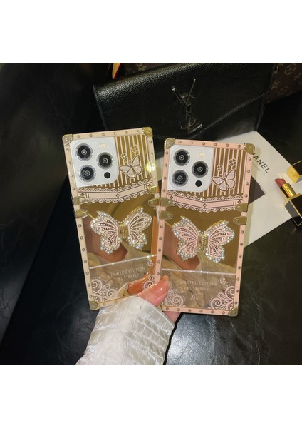 iPhone 13 Pro Için Çizilmez Elektroliz Kaplama Tpu+Pc Telefon Kılıfı Çubuğu-Pembe (Yurt Dışından)
