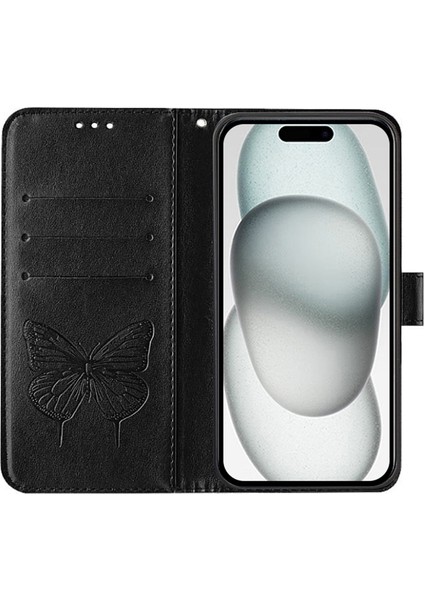 iPhone SE(2024)CÜZDAN Kılıfı Darbeye Dayanıklı Deri Telefon Kılıfı El Askılı-Siyah (Yurt Dışından) fırsatları
