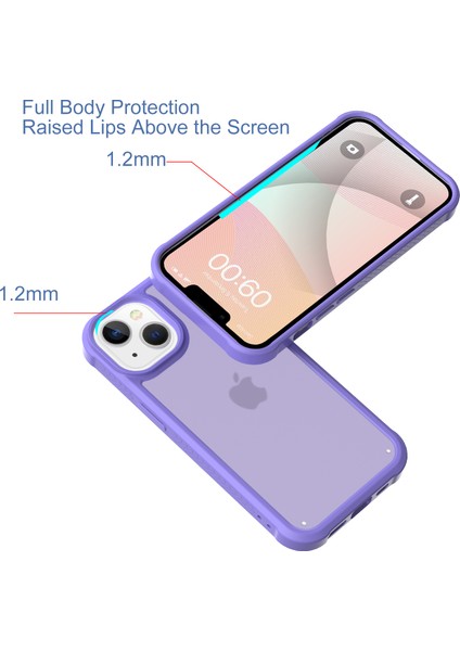 iPhone 14 Plus Kılıf Tpu+Pc Cilt Dostu Dokunmatik Mat Telefon Kılıfı-Açık Mor (Yurt Dışından)