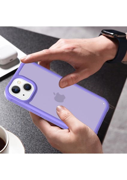 iPhone 14 Plus Kılıf Tpu+Pc Cilt Dostu Dokunmatik Mat Telefon Kılıfı-Açık Mor (Yurt Dışından)