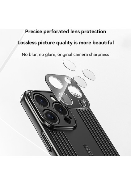 IPhone 14 Pro Max Için Elektro Kaplama Kılıf Sert Pc Lens Filmi-Titanyum Gri ile Tüm Koruyucu Telefon Kapağı (Yurt Dışından)