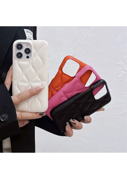 iPhone 13 Pro Telefon Kılıfı Kart Yuvası Pu Deri Kaplamalı Tpu Düşme Önleyici Kapak-Turuncu (Yurt Dışından)