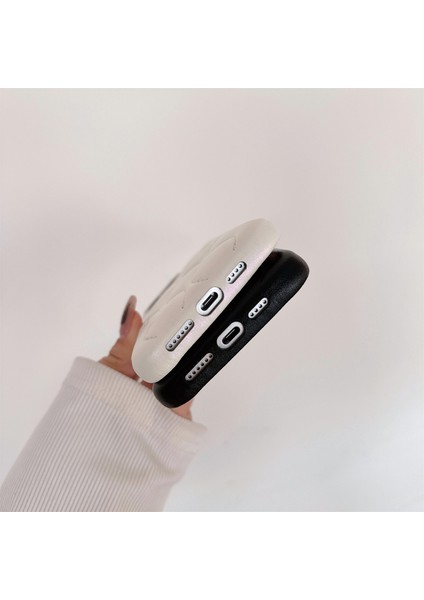 iPhone 13 Pro Telefon Kılıfı Kart Yuvası Pu Deri Kaplamalı Tpu Düşme Önleyici Kapak-Beyaz (Yurt Dışından)