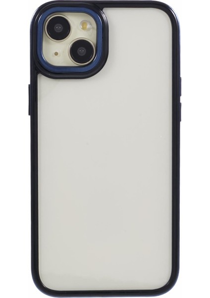 iPhone 15 Plus Için Elektro Kaplama Kılıfı Tpu+Pc Telefon Kapağı Mobil Aksesuarlar -Mavi (Yurt Dışından)