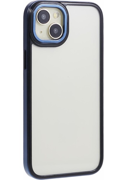 iPhone 15 Plus Için Elektro Kaplama Kılıfı Tpu+Pc Telefon Kapağı Mobil Aksesuarlar -Mavi (Yurt Dışından)