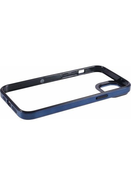 iPhone 15 Plus Için Elektro Kaplama Kılıfı Tpu+Pc Telefon Kapağı Mobil Aksesuarlar -Mavi (Yurt Dışından)