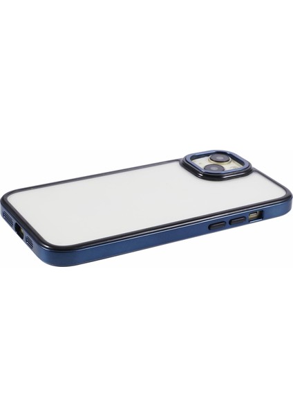 iPhone 15 Plus Için Elektro Kaplama Kılıfı Tpu+Pc Telefon Kapağı Mobil Aksesuarlar -Mavi (Yurt Dışından)