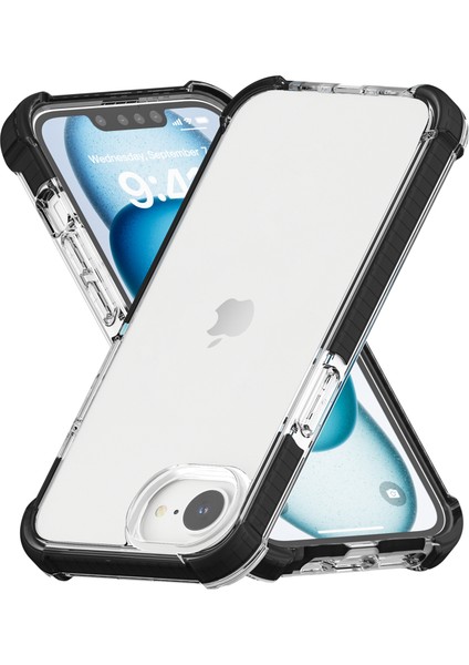 iPhone SE(2024) Için Kılıf 3'ü 1 Arada Düşmeye Tpu+Tpe+Akrilik Telefon Kılıfı-Siyah+Şeffaf (Yurt Dışından) modelleri