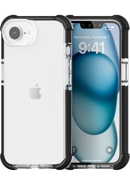iPhone SE(2024) Için Kılıf 3'ü 1 Arada Düşmeye Tpu+Tpe+Akrilik Telefon Kılıfı-Siyah+Şeffaf (Yurt Dışından) fırsatları