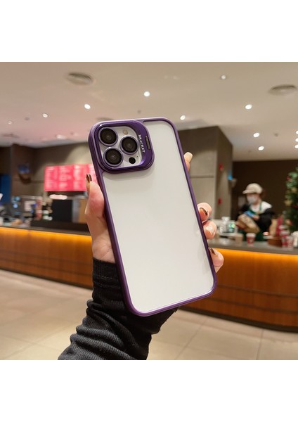 U1 iPhone 15 Pro Kılıf Tpu+Akrilik Kickstand Telefon Kılıfı, Cam Lensli Film-Koyu Mor (Yurt Dışından) fiyatları