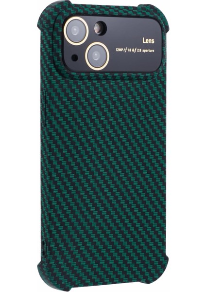 iPhone 13 Için Karbon Fiber Dokulu Kılıf Tpu+Silikon Büyük Pencere Anti-Damla Telefon Kapağı-Yeşil (Yurt Dışından) fiyatları