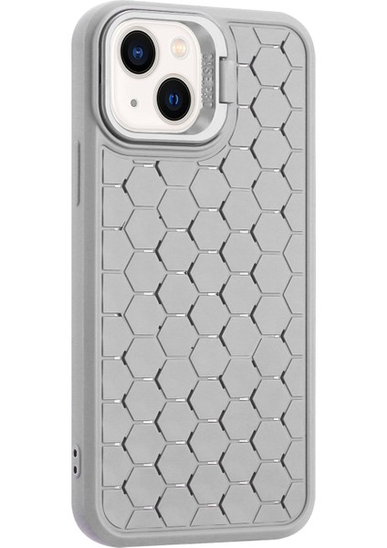 iPhone 14 Plus Için Kickstand Kılıf Nefes Alabilir Soğutma Tpu Darbeye Dayanıklı Ince Telefon Kapağı-Gri (Yurt Dışından)