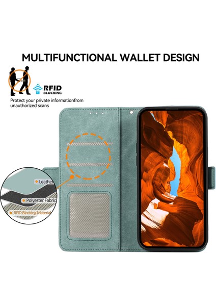 iPhone 12 Pro Max Için Kılıf Manyetik Kapaklı Pu Deri Rfıd Engelleme Telefon Kapağı-Bebek Mavisi (Yurt Dışından) fırsatları