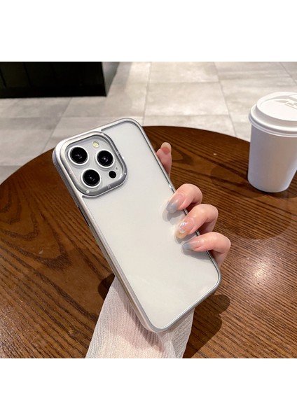 iPhone 15 Pro Max Kılıf Şok Emici Pc+Tpu Telefon Koruyucu Kapak-Gri (Yurt Dışından)