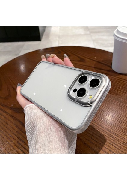iPhone 15 Pro Max Kılıf Şok Emici Pc+Tpu Telefon Koruyucu Kapak-Gri (Yurt Dışından)
