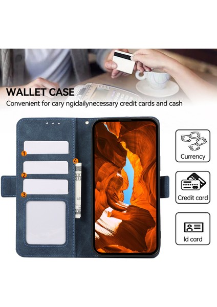 iPhone 13 Pro Için Deri Kılıf Yan Manyetik Toka Rfıd Engelleme Cüzdan Telefon Kılıfı-Mavi (Yurt Dışından) indirimleri
