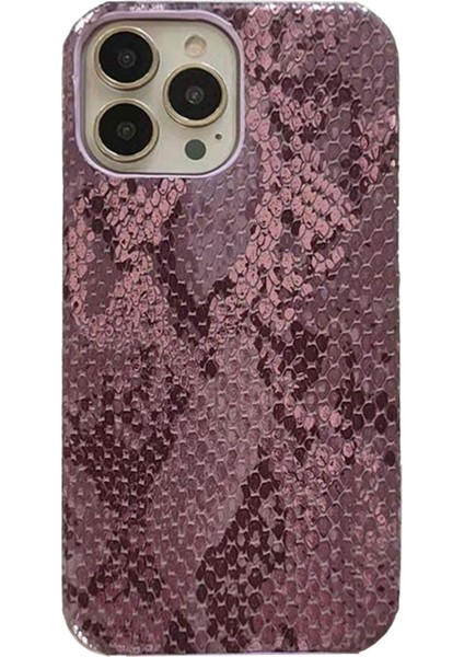 iPhone 15 Pro Kılıf Lake Yılan Dokulu Pu Deri+Pc Telefon Kapağı-Şarap Kırmızısı (Yurt Dışından)