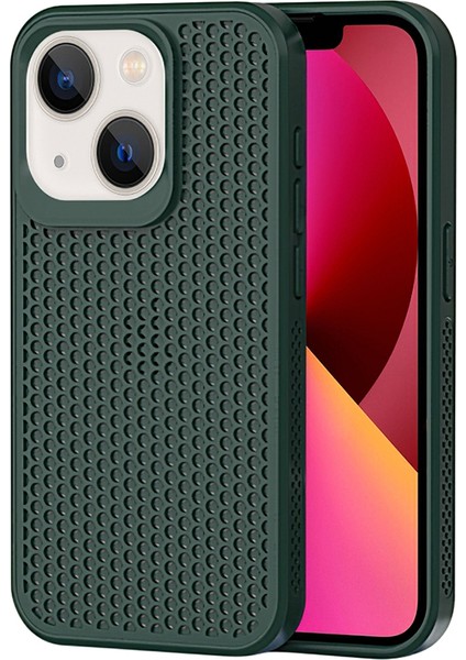 iPhone 13 Telefon Kılıfı Için Pc + Tpu Isı Dağılımı Hollow Kapak Mobil Aksesuarları -Gece Yarısı Yeşili (Yurt Dışından)