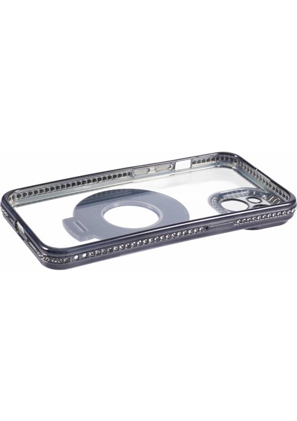 iPhone 14 Için Kılıf Tpu Rhinestones Dekor Pc Halka Kickstand Cep Telefonu Koruyucu-Siyah (Yurt Dışından) fırsatları