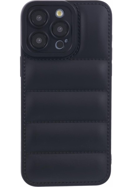 iPhone 13 Pro Için 6.1 Inç Koruyucu Kılıf Izgaralı Ceket Dokusu Düşmeyi Önleyici Kabuk-Siyah (Yurt Dışından)