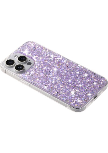 iPhone 13 Pro Max Sparkle Epoksi Cep Telefonu Tpu Kapak-Mor Arka Kabuk (Yurt Dışından)
