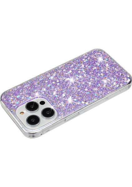 iPhone 13 Pro Max Sparkle Epoksi Cep Telefonu Tpu Kapak-Mor Arka Kabuk (Yurt Dışından)