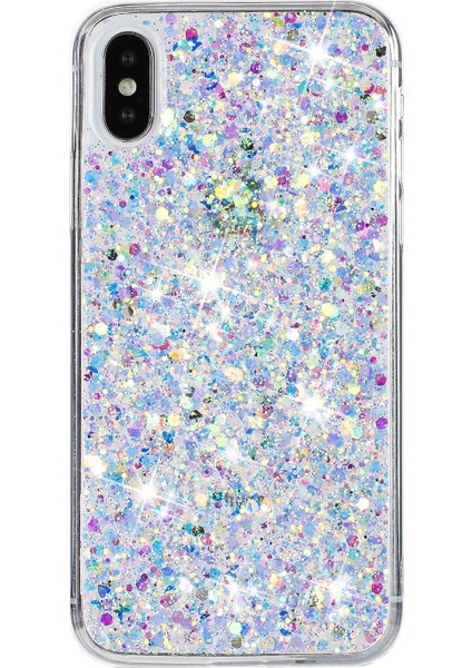 iPhone X/xs Max Cep Telefonu Kılıfı Sparkle Epoksi Damla Korumalı Tpu Kılıf-Beyaz (Yurt Dışından)
