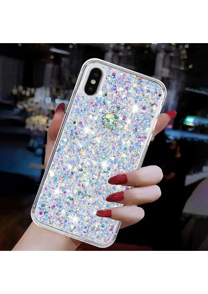 iPhone X/xs Max Cep Telefonu Kılıfı Sparkle Epoksi Damla Korumalı Tpu Kılıf-Beyaz (Yurt Dışından)