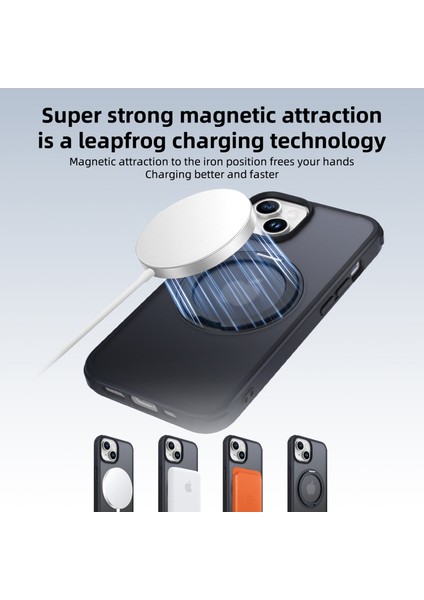 iPhone 13/14 Için Manyetik Kılıf Halkası Kickstand Pc+Tpu Telefon Kapağı-Mat Siyah (Yurt Dışından) fırsatları