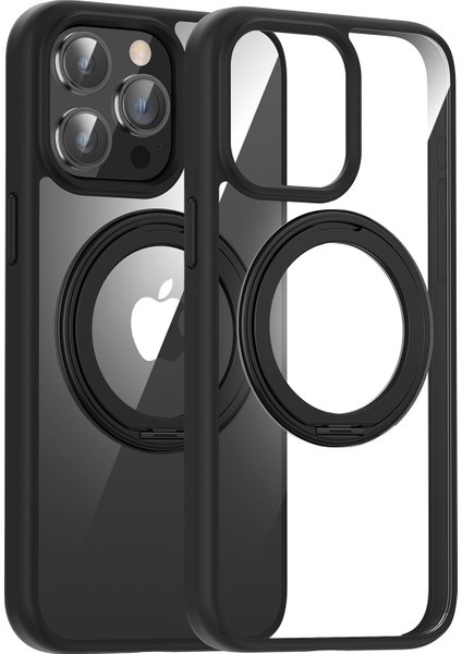 iPhone 13 Pro Pc+Tpu Telefon Kılıfı Magsafe Kickstand ile Uyumlu Arka Kılıf-Siyah (Yurt Dışından)