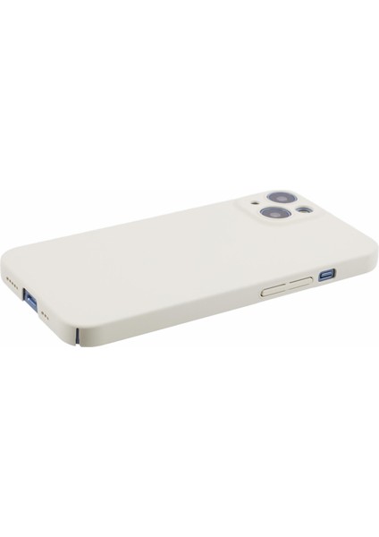 iPhone 13 Mini Için Düşmeye Dayanıklı Kılıf Cilde Dokunuşlu Ka Kaplamalı Sert Pc Cep Telefonu Kapağı-Beyaz (Yurt Dışından)
