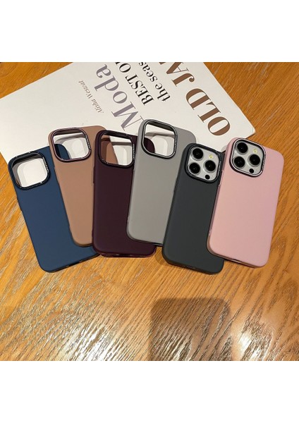 iPhone 13 Pro 6.1 Inç Telefon Kılıfı Mat Metal Lens Çerçevesi Pc Kapağı Mobil Tedarikçisi-Mor Için (Yurt Dışından)
