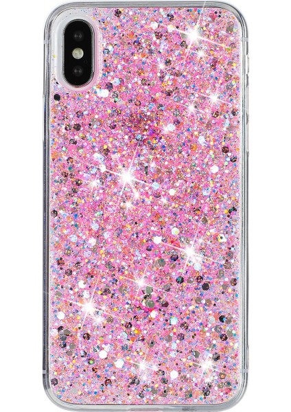 iPhone X/xs Max Cep Telefonu Kılıfı Sparkle Epoksi Damla Korumalı Tpu Kılıf-Pembe (Yurt Dışından)
