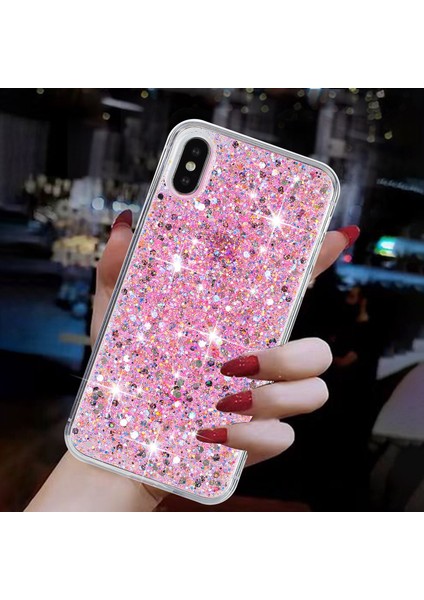 iPhone X/xs Max Cep Telefonu Kılıfı Sparkle Epoksi Damla Korumalı Tpu Kılıf-Pembe (Yurt Dışından)