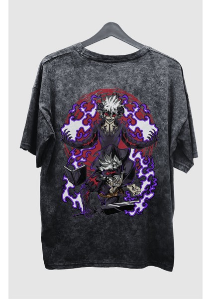 Oversize Black Clover Asta V4 Sırt Baskılı Yıkamalı T-Shirt, Anime Baskılı Eskitme Tişört fiyatları