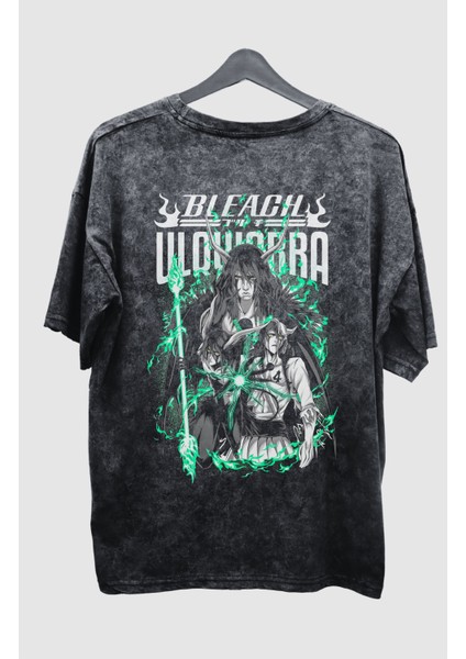 Oversize Bleach Ulquiorra Schiffer Sırt Baskılı Yıkamalı T-Shirt, Unisex Anime Eskitme Tişört fiyatları