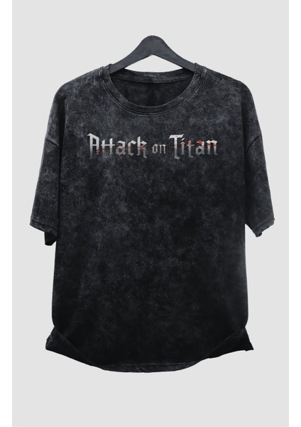 Oversize Aot Eren Yeager V3 Sırt Baskılı Yıkamalı T-Shirt, Unisex Anime Baskılı Vintage Tişört modelleri