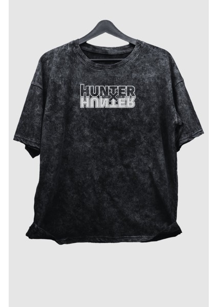 Oversize Hunter x Hunter Hisoka Sırt Baskılı Yıkamalı T-Shirt, Unisex Anime Baskılı Retro Tişört modelleri