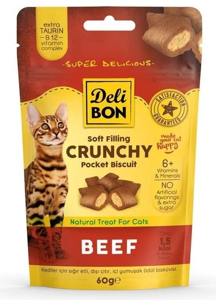 Cruncy Içi Dolgulu Ödül Bisküvisi - Sığır Etli 60gr