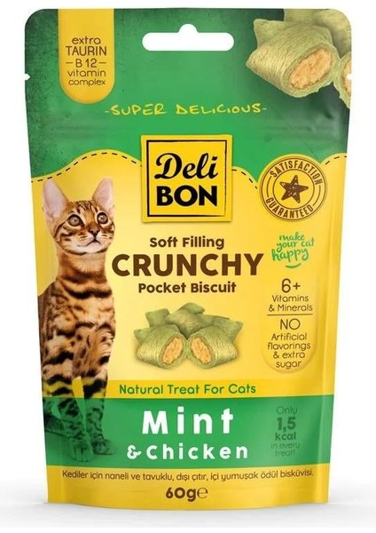 Cruncy Içi Dolgulu Ödül Bisküvisi - Tavuklu ve Naneli 60gr