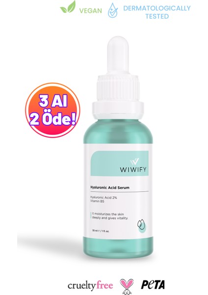 WIWIFY Yoğun Nemlendirici Bakım Serumu (Hyaluronic Acid 2% B5) Tüm Cilt Tipleri Için