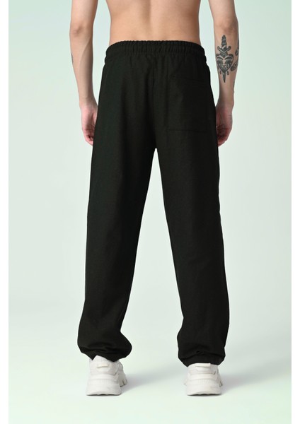 Haki Erkek Pile Dikiş Detaylı Bol Kesim Keten Pantolon fırsatları