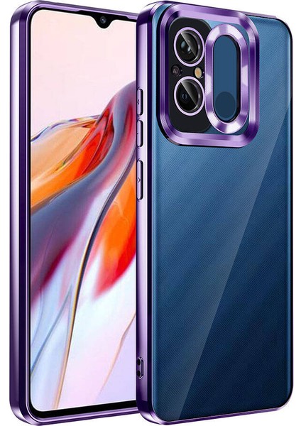 Xiaomi Redmi 12C Uyumlu Bls Kılıf Kamera Korumalı Logo Gösteren Zore Omega Kapak-Derin Mor