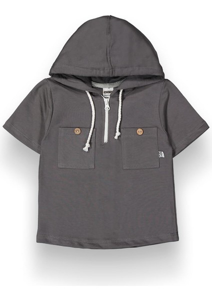Kot Pantolonlu Kısa Kollu Kapşonlu Erkek Çocuk 2'li Takım - 3-6 Yaş - 2093 fırsatları