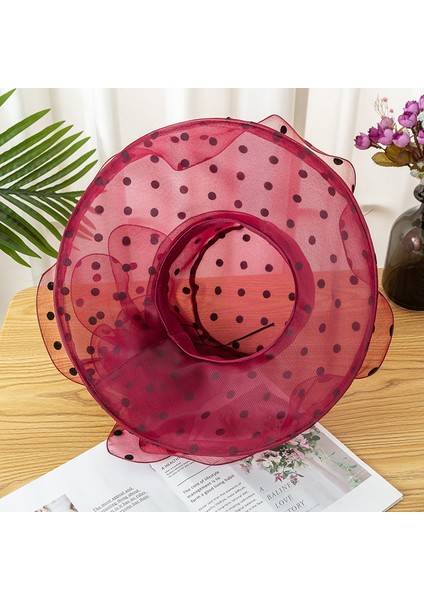 Güneşlik Şapka Bayanlar Yaz Büyük Saçak Güneş Koruyucu Nokta Çiçek Katlanabilir Şapka (Yurt Dışından) modelleri