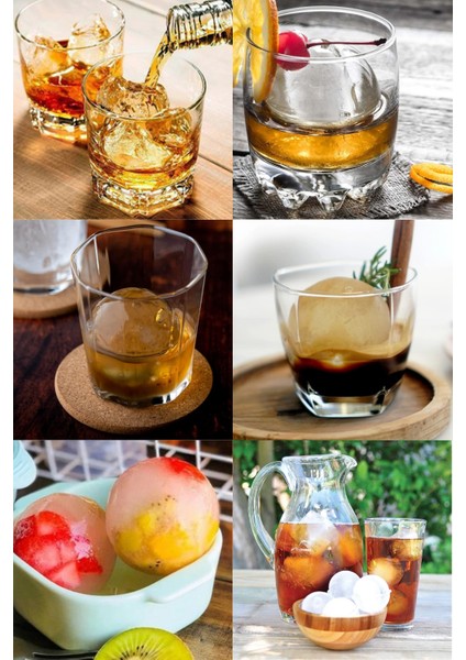 Shot Küre Top Luxury Buz Kalıbı 4 lü Siyah 16 x 15 x 7 cm