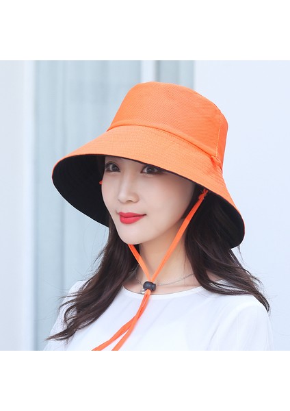 Ilkbahar ve Yaz Güneşlik Çift Taraflı Plaj Şapkası Bayanlar Seyahat Güneş Koruyucu Büyük Kenarlı Şapka (Yurt Dışından)