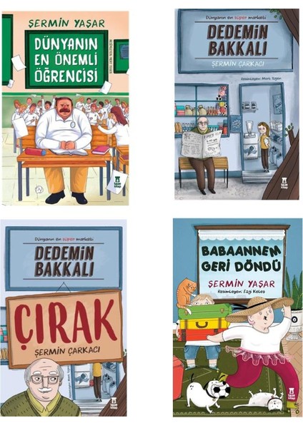 Dünyanın En Önemli Öğrencisi - Babaannem Geri Döndü - Dedemin Bakkalı - Dedemin Bakkalı Çırak 4 Kitap - Şermin Yaşar