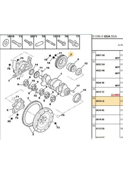 Krank Kasnağı Saxo 106 (GRM2058-0515.L6)