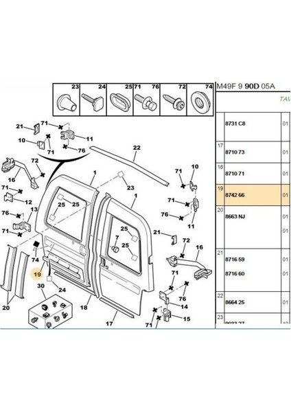 Plaka Çıtası Partner Berlingo (TRL874266-MGA941767-874266)